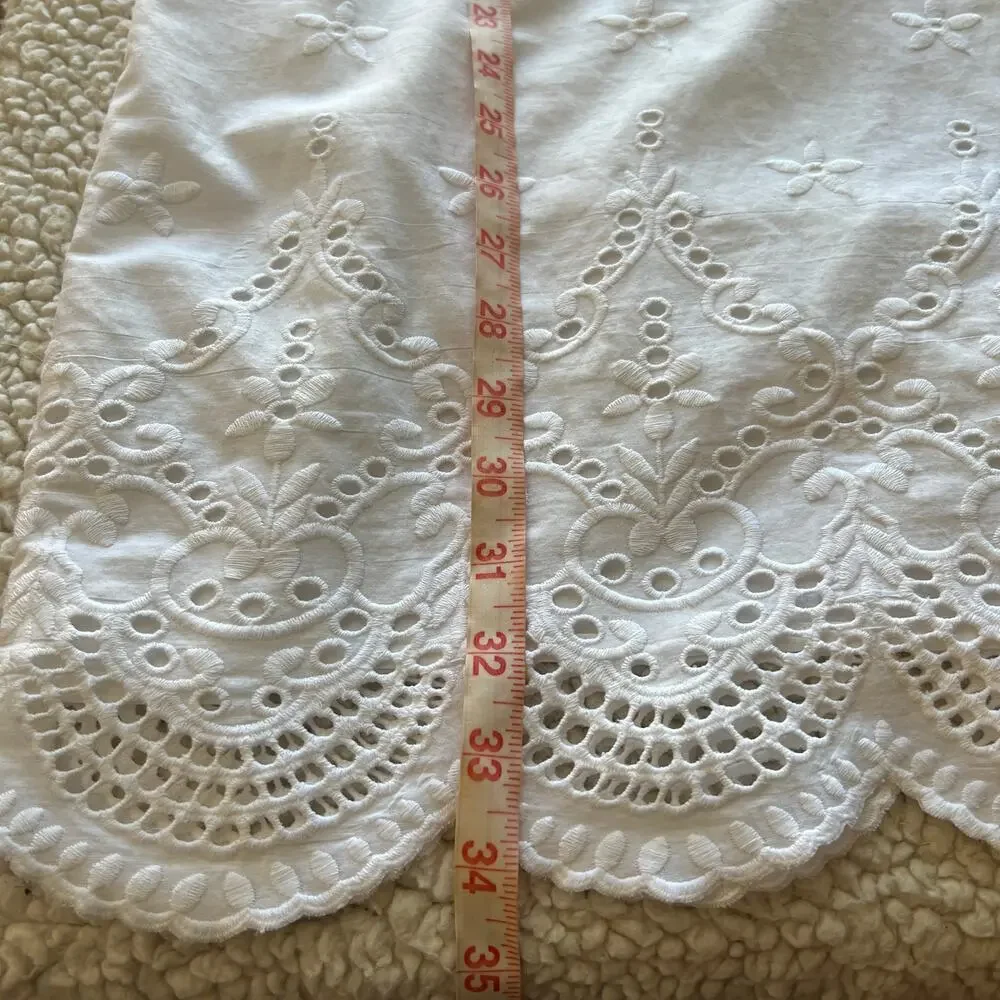 Michael Kors 100% Cotton White Sleeveless Embroidered Dress 2